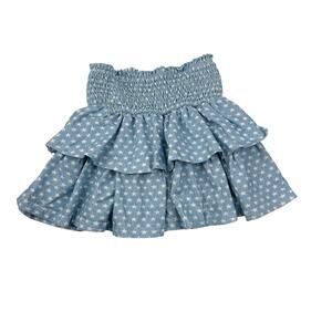 Cheeky Plum Blue Stars Smocked Skirt